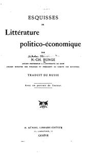 Cover of: Esquisses de littérature politico-économique by N. Kh Bunge