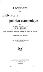 Esquisses de littérature politico-économique by N. Kh Bunge