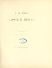 Cover of: Major General George H. Thomas.