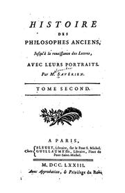 Cover of: Histoire des philosophes anciens, jusqu'à la renaissance des lettres