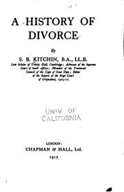 Cover of: A history of divorce by S. B. Kitchin