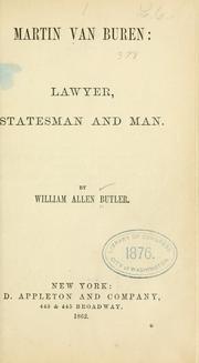 Cover of: Martin Van Buren: lawyer, statesman and man