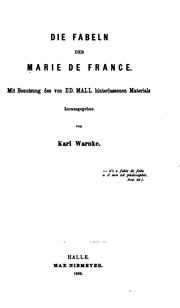 Cover of: Die fabeln der Marie de France. by Marie de France