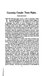 Consular treaty rights and comments on the "most favored nation" clause by Ernest Ludwig
