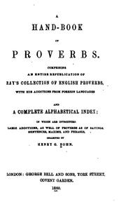 Cover of: A hand-book of proverbs