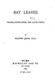 Cover of: Bay leaves: translations from the Latin poets