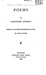 Cover of: Poems by Alexander Pushkin