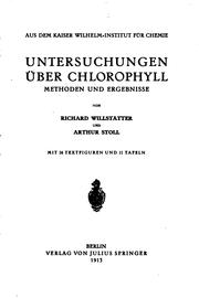 Cover of: Untersuchungen über chlorophyll: methoden und ergebnisse