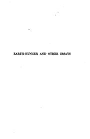 Cover of: Earth-hunger and other essays