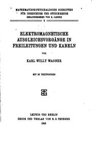 Cover of: Elektromagnetische Ausgleichsvorgänge in Freileitungen und Kabeln
