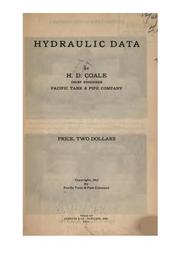 Cover of: Hydraulic data by Howard Dorsey Coale