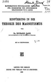 Cover of: Einführung in die Theorie des Magnetismus