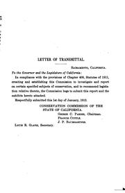 Cover of: Report of the Conservation commission of the state of California. | California. Conservation Commission.