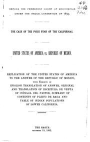 The case of the Pious Fund of the Californias by United States