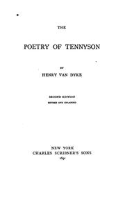 Cover of: The poetry of Tennyson by Henry van Dyke