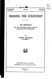 Cover of: Training for citizenship.: An article on the Winston-Salem plan of training for citizenship