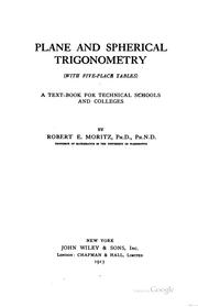 Cover of: Plane and sperical trigonometry (with five-place tables): a text-book for technical schools and colleges