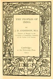 Cover of: The peoples of India by Anderson, J. D.