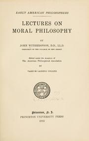 Cover of: Lectures on moral philosophy