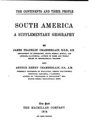 Cover of: South America: a supplementary geography
