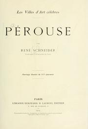 Cover of: Pérouse by Schneider, R.