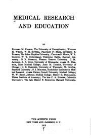 Cover of: Medical research and education