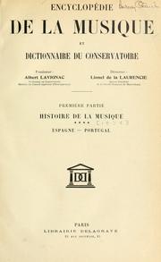Cover of: Encyclopédie de la musique et dictionnaire du Conservatoire ...