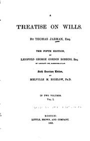 Cover of: A treatise on wills by Thomas Jarman