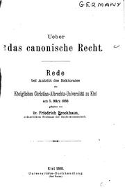 Ueber das canonische Recht .. by Friedrich Brockhaus