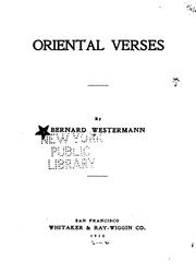 Oriental verses by Bernard Westermann