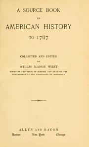 Cover of: A source book in American history to 1787