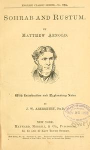 Cover of: Sohrab and Rustum. by Matthew Arnold, Matthew Arnold