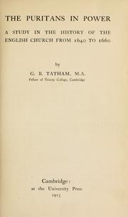 Cover of: The Puritans in power by Geoffrey Bulmer Tatham