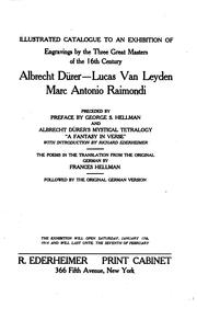 Cover of: Illustrated catalogue to an exhibition of engravings by the three great masters of the 16th century, Albrecht Dürer, Lucas Van Leyden, Marc Antonio Raimondi