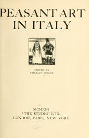 Cover of: Peasant art in Italy