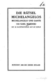 Cover of: Die Rätsel Michelangelos: Michelangelo und Dante