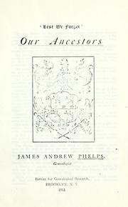 Cover of: Our ancestors ...