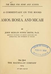 cover of A commentary on the books of Amos, Hosea, and Micah