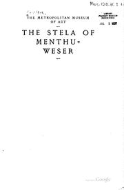 Cover of: The stela of Menthu-weser by Caroline Ransom Williams