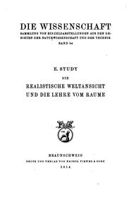 Cover of: Die realistische Weltansicht und die Lehre von Raume: Geometrie, Anschauung und Erfahrung