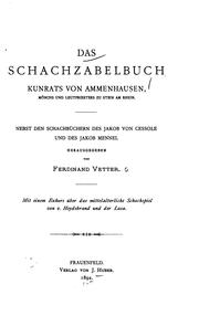 Cover of: Das Schachzabelbuch Kunrats von Ammenhausen ... by Konrad von Ammenhausen