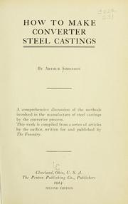 Cover of: How to make converter steel castings