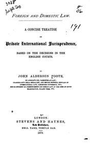 Cover of: Foreign and domestic law. | John Alderson Foote