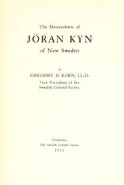 Cover of: The descendants of Jöran Kyn of New Sweden by Gregory B. Keen