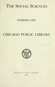 Cover of: The social sciences: finding list