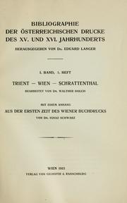 Cover of: Bibliographie der österreichischen drucke des XV. und XVI. jahrhunderts
