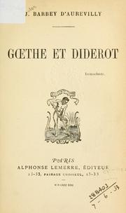 Cover of: Gœthe et Diderot