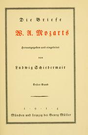 Cover of: Die briefe W. A. Mozarts und seiner familie.