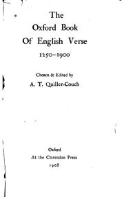 Cover of: The Oxford book of English verse, 1250-1900