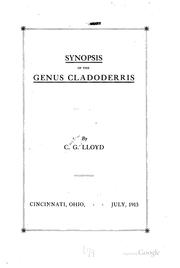 Cover of: Synopsis of the genus Cladoderris